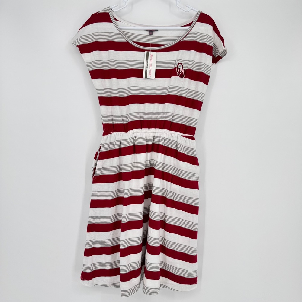 UG Apparel NCAA University of Oklahoma Sooners Striped Dress‎ - Size M